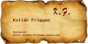 Kollár Frigyes névjegykártya